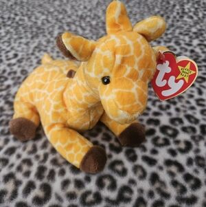 Vintage Ty Original Beanie Baby "Twigs" the Giraffe Plush Toy, May 19, 1995, NWT